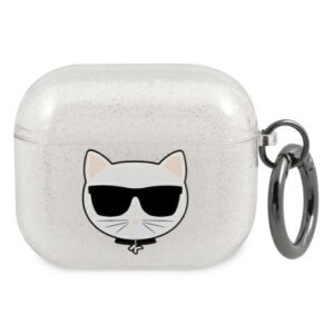 Karl Lagerfeld blizgus dėklas AirPods 3 – sidabrinis