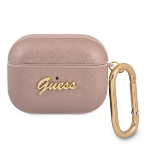 Guess Saffiano dėklas AirPods Pro – rožinis