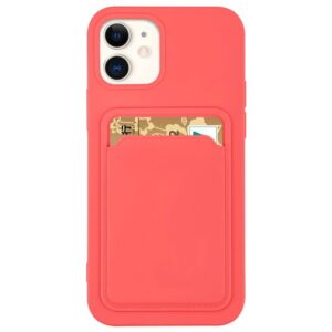 Silikoninis dėklas su kortelės kišene iPhone 12 Pro Max – oranžinis