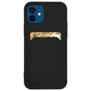 Silikoninis dėklas su kortelių skyriumi Galaxy S21+ 5G – juodas