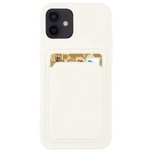 Silikoninis dėklas su kortelių kišene Galaxy A72 – baltas
