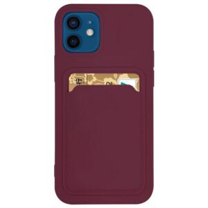 Samsung Galaxy A22 4G dėklas su kortelių kišene – bordo