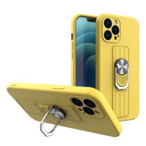 Ring Case silikoninis dėklas iPhone 12 Pro – geltonas