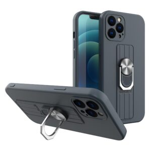 Silikoninis dėklas su žiedu Xiaomi Redmi Note 10/10S – tamsiai mėlynas