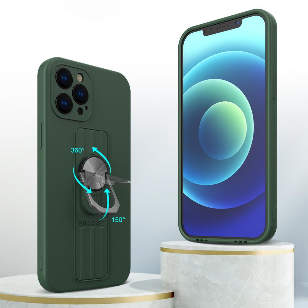 Silikoninis dėklas su žiedu Xiaomi Redmi Note 10 5G – rudas