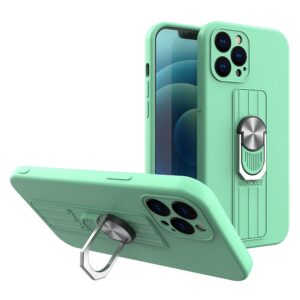 Silikoninis dėklas su žiedu Samsung Galaxy A72 – mėtinis