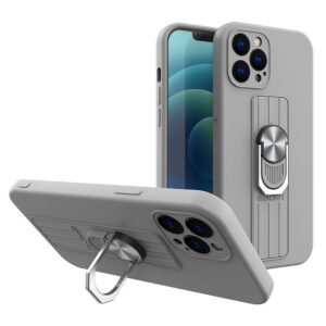 Ring Case silikoninis dėklas Samsung Galaxy A22 4G – sidabrinis