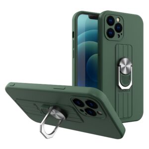 Ring Case dėklas Samsung Galaxy A22 4G – tamsiai žalias