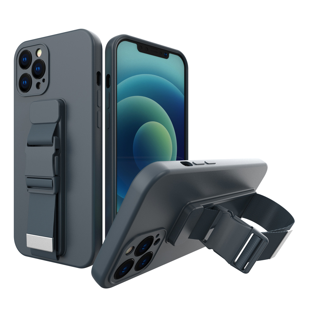 Dėklas su virvele iPhone 12 Pro Max – mėlynas