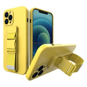Dėklas su virvele iPhone 13 Pro Max – geltonas