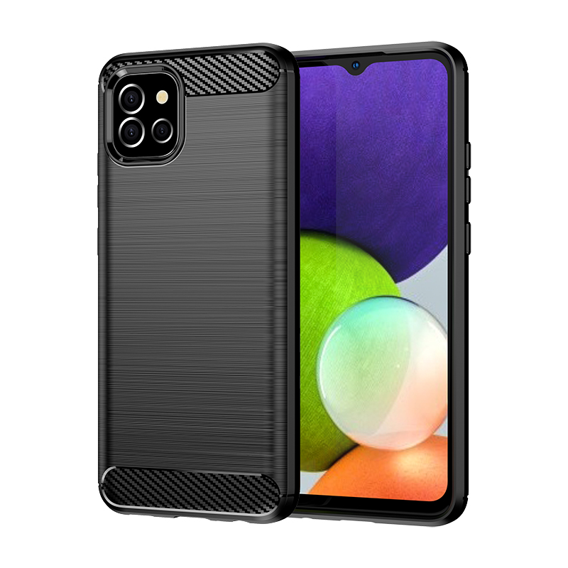 Carbon Case TPU dėklas Samsung Galaxy A03s – juodas