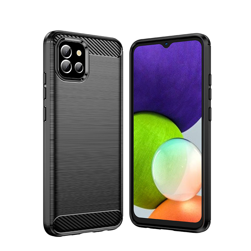 Carbon Case TPU dėklas Samsung Galaxy A03s – juodas