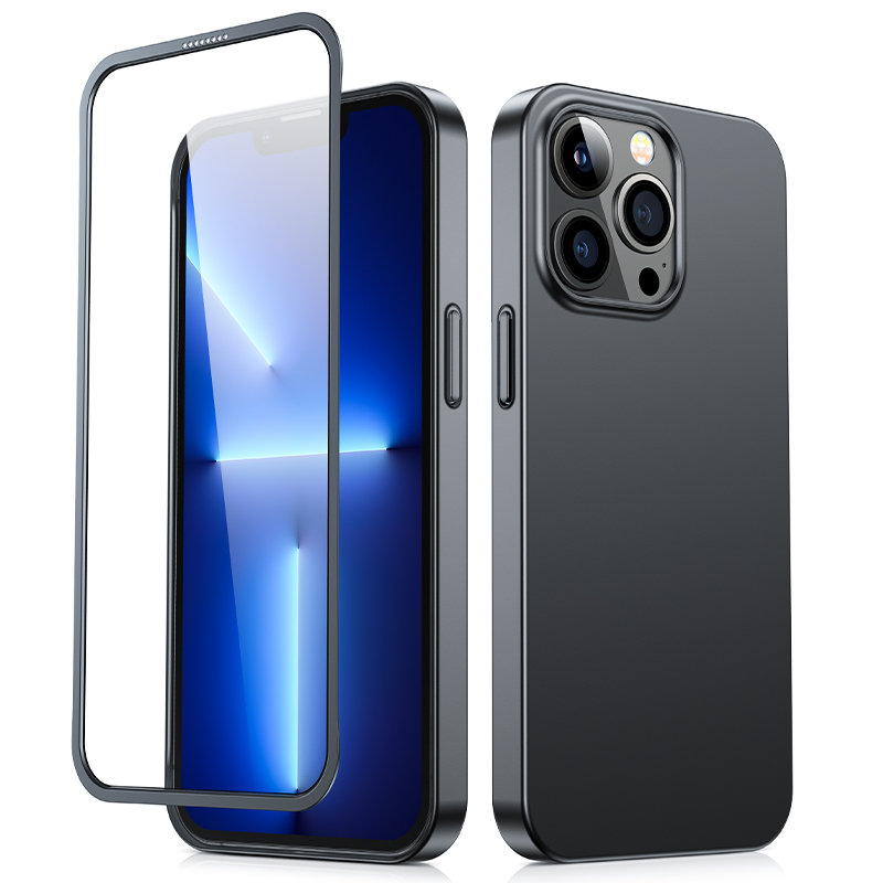 Joyroom 360° dėklas iPhone 13 Pro Max + stiklas – juodas