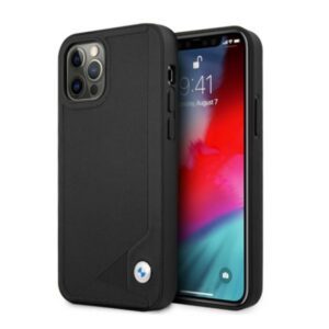 BMW odinis Deboss dėklas iPhone 12 Pro Max – juodas