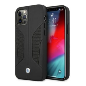 BMW Perforated Sides odinis dėklas iPhone 12 Pro Max – juodas