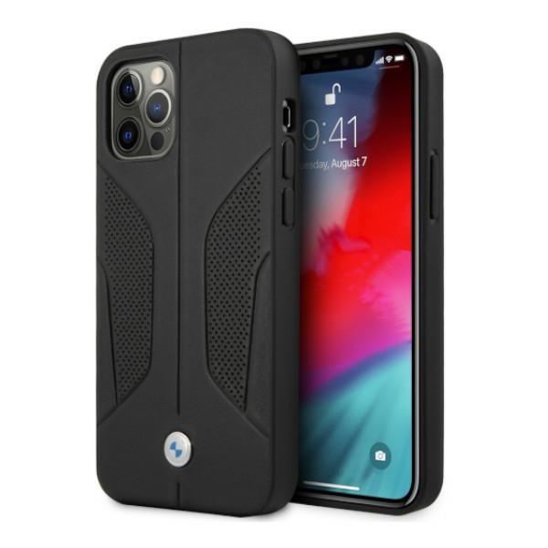 BMW Perforated Sides odinis dėklas iPhone 12 Pro Max – juodas