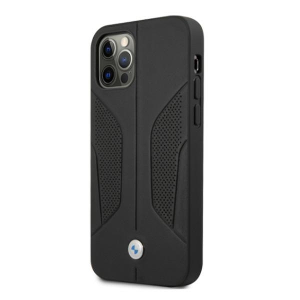 BMW Perforated Sides odinis dėklas iPhone 12 Pro Max – juodas