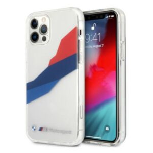 BMW Motorsport trispalvis dėklas iPhone 12 Pro Max – skaidrus
