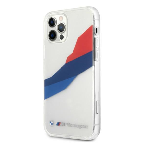 BMW Motorsport trispalvis dėklas iPhone 12 Pro Max – skaidrus