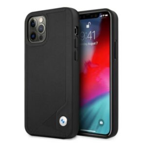 BMW Deboss odinis dėklas iPhone 12/12 Pro – juodas