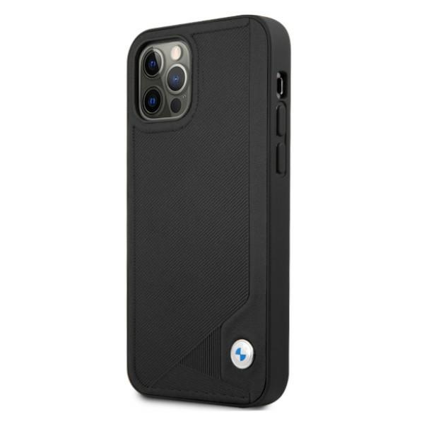 BMW Deboss odinis dėklas iPhone 12/12 Pro – juodas