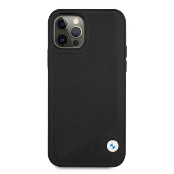 BMW Deboss odinis dėklas iPhone 12/12 Pro – juodas