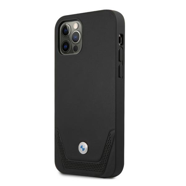BMW odinis perforuotas dėklas iPhone 12/12 Pro – juodas