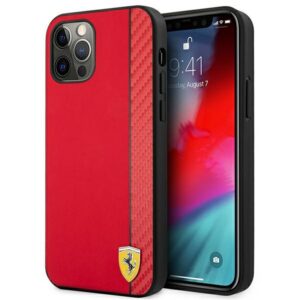 Ferrari dėklas iPhone 12 Pro Max – raudonas, On Track Stripe