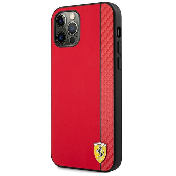 Ferrari dėklas iPhone 12 Pro Max – raudonas, On Track Stripe