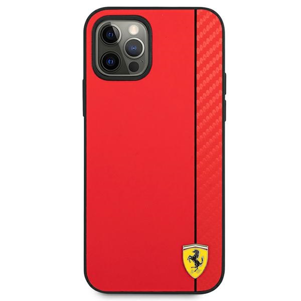 Ferrari dėklas iPhone 12 Pro Max – raudonas, On Track Stripe