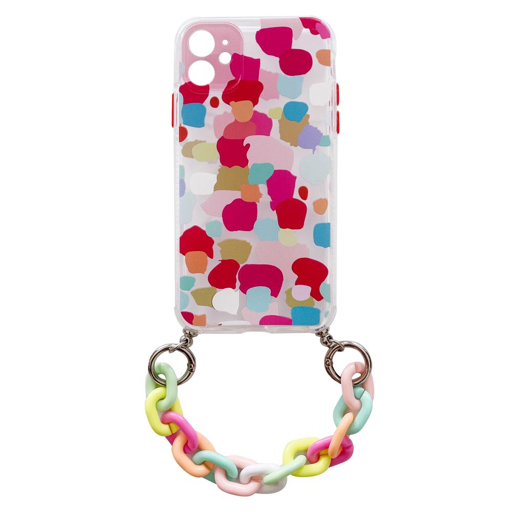Color Chain Case gel lankstus elastingas dėklo dangtelis su grandinės pakabuku iPhone 8 Plus / iPhone 7 Plus multicolour