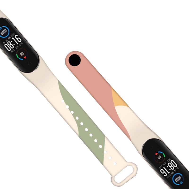 Strap Moro apyrankė Xiaomi Mi Band 3 / 4 silikoninė dirželio laikrodžio apyrankė 5 raštas