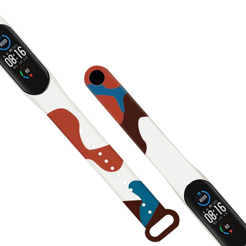 Strap Moro apyrankė Xiaomi Mi Band 3 / 4 silikoninė dirželio laikrodžio apyrankė 8 raštas