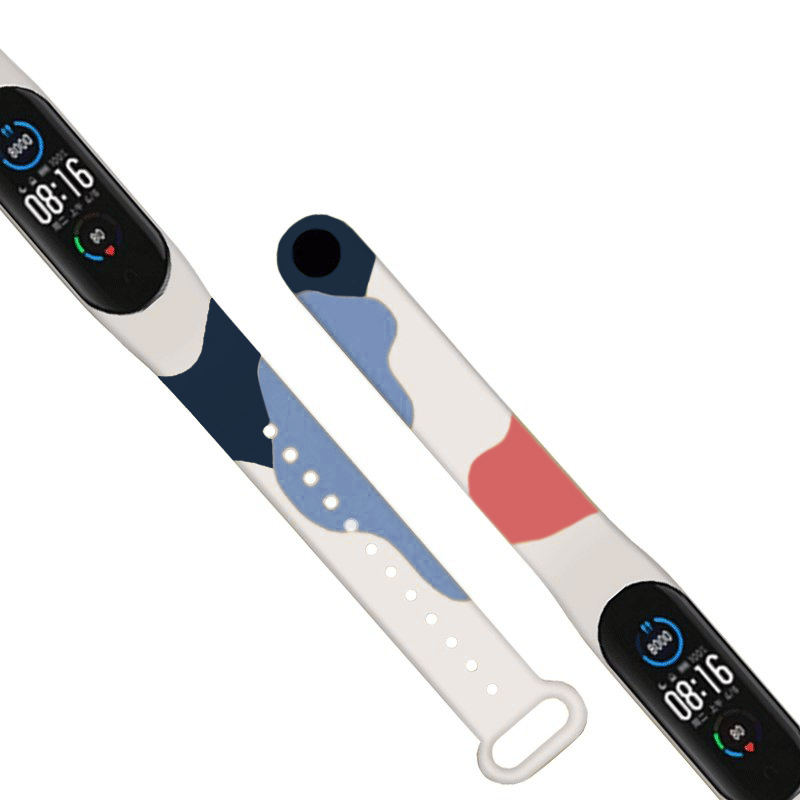 Strap Moro dirželis Xiaomi Mi Band 5 / 6 silikoninė apyrankė laikrodžiui raštas 10