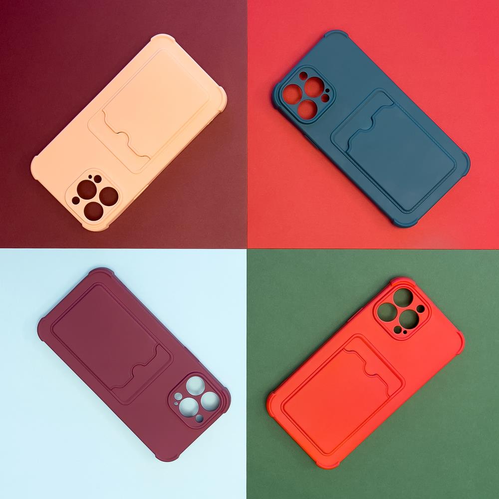 Silikoninis dėklas su kortelių kišene Redmi 10X 4G / Note 9 – raudonas