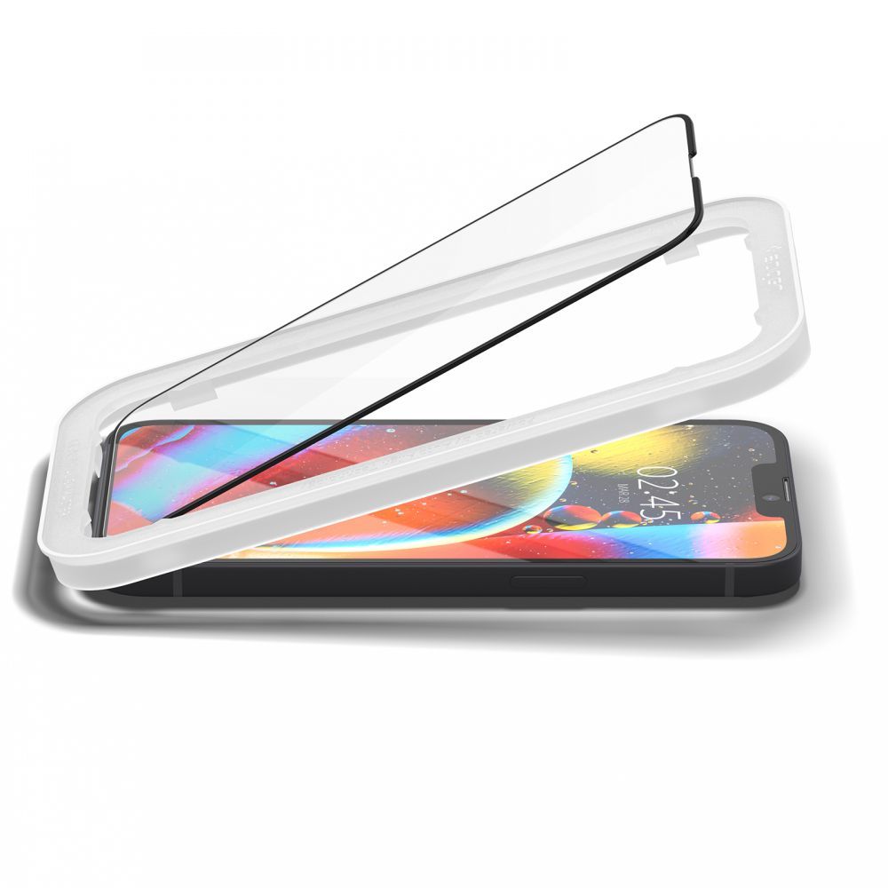 Apsauginis stiklas Spigen ALM Glass FC iPhone 13 / 13 Pro / 14 / 16e / 17e, juodas