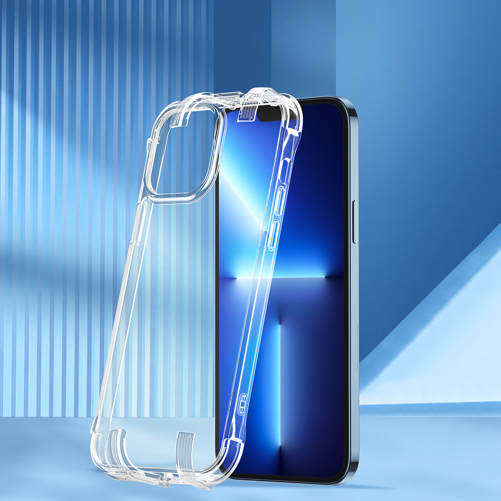 Joyroom Defender dėklas iPhone 13 Pro – skaidrus, su stovu