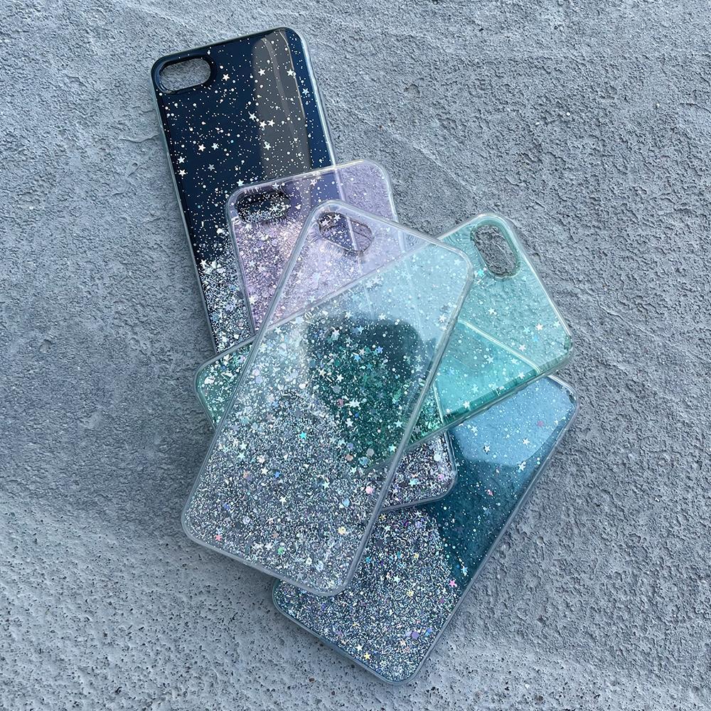 Blizgus „Star Glitter“ dėklas iPhone 13 Pro – juodas