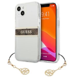 Guess skaidrus dėklas iPhone 13 mini – 4G Strap Charm