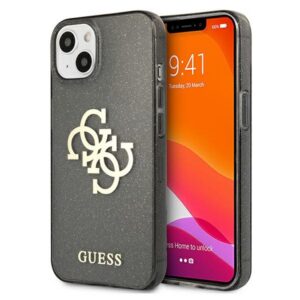 Guess dėklas iPhone 13 mini – juodas, Glitter 4G