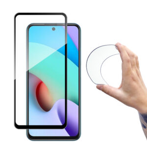 Wozinsky Full Cover Flexi stiklas Xiaomi Redmi 10 – juodas