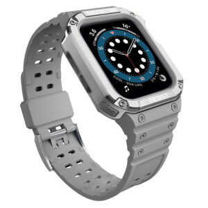 Protect Strap Band Apple Watch 38/40/41mm šarvuoto dėklo apyrankė - pilka, sidabrinė