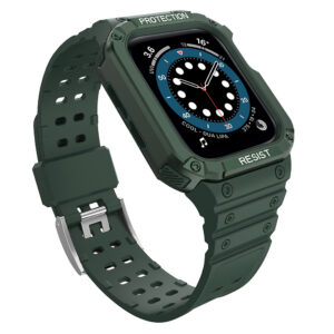 Protect Strap Band dirželis Apple Watch 42/44/45mm su šarvuotu dėklu - žalias