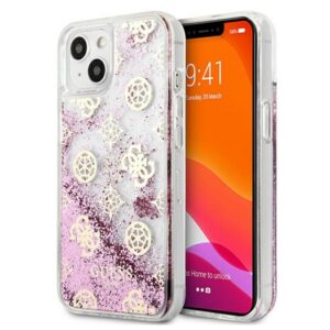 Guess dėklas iPhone 13 mini – rožinis, blizgus