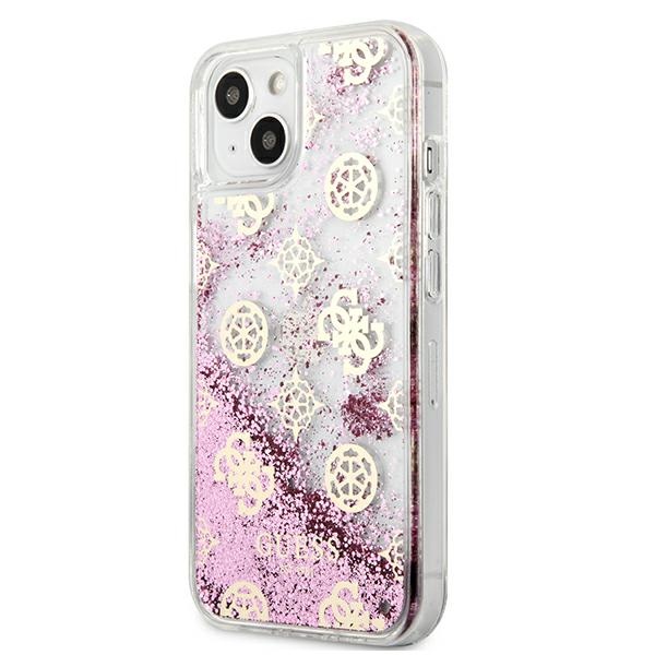 Guess dėklas iPhone 13 mini – rožinis, blizgus