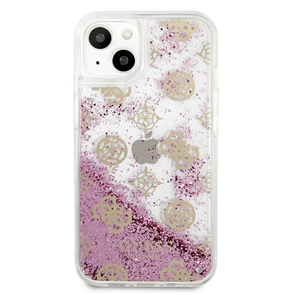 Guess dėklas iPhone 13 mini – rožinis, blizgus