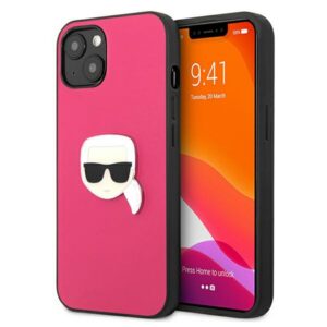 Karl Lagerfeld odinis dėklas iPhone 13 mini – rožinis