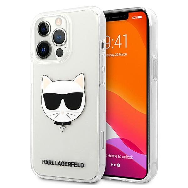 Karl Lagerfeld Choupette Head dėklas iPhone 13 Pro Max – skaidrus