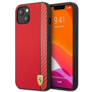 Ferrari dėklas iPhone 13 mini – raudonas (On Track Stripe)