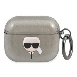 Karl Lagerfeld blizgus dėklas AirPods 3 – juodas